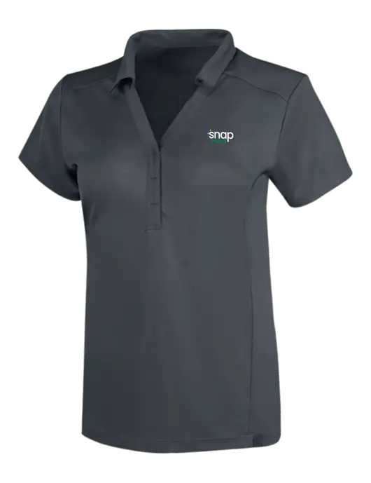OGIO Dark Grey Womens Framework Polo w/Snap Finance Logo