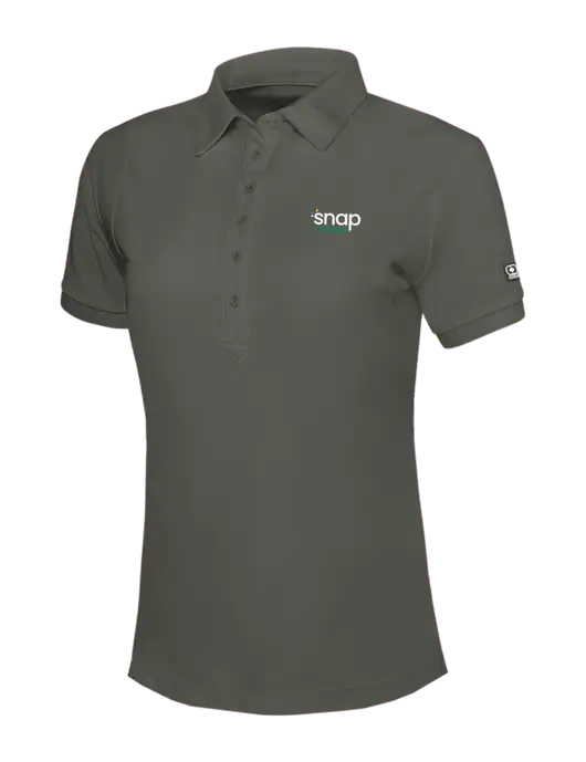 OGIO Womens Medium Grey Jewel Polo w/Snap Finance Logo