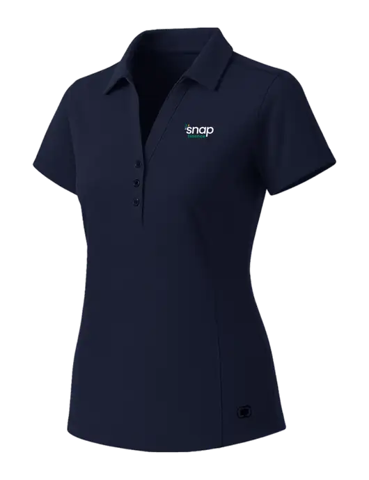 OGIO Womens Navy ONYX Polo w/Snap Finance Logo