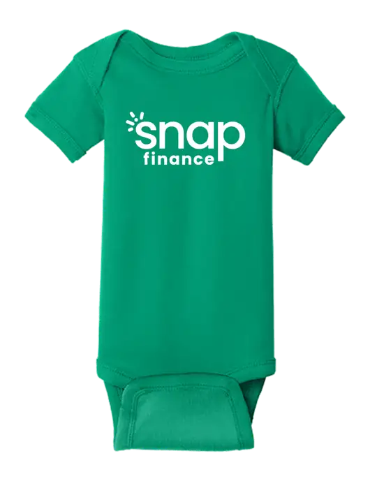 Rabbit Skins Kelly Infant Short Sleeve Baby Rib Bodysuit w/Snap Finance Logo