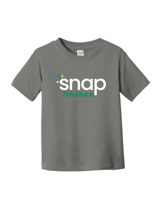 Rabbit Skins Charcoal Toddler Fine Jersey Tee w/Snap Finance Logo