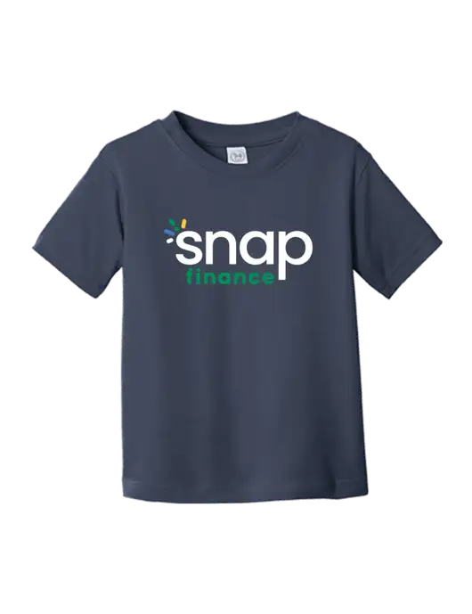 Rabbit Skins Navy Toddler Fine Jersey Tee w/Snap Finance Logo