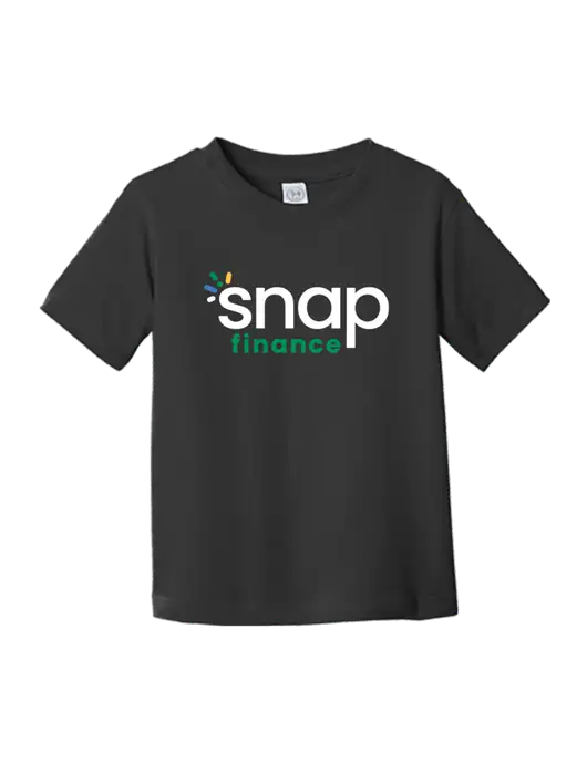 Rabbit Skins Black Toddler Fine Jersey Tee w/Snap Finance Logo