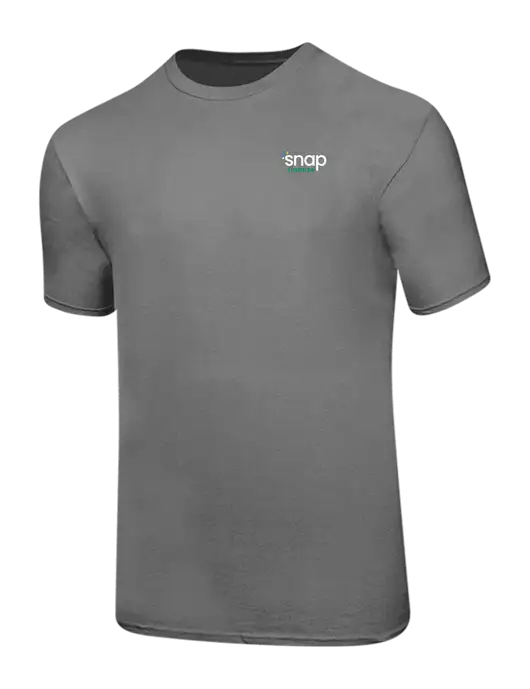 Ring Spun Medium Grey 4.5 oz T-Shirt w/Snap Finance Logo