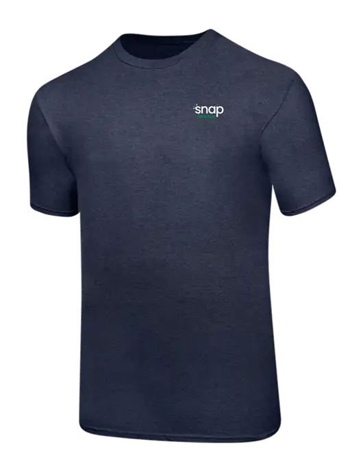 Ring Spun Heather Navy 4.5 oz T-Shirt w/Snap Finance Logo