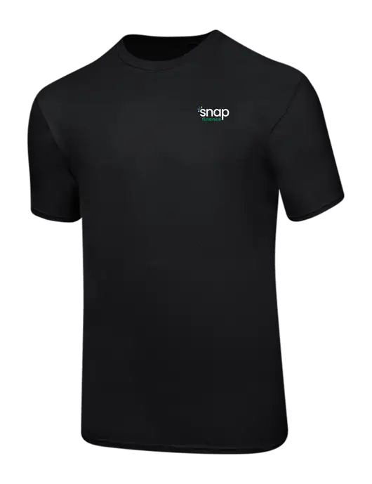 Ring Spun Jet Black 4.5 oz T-Shirt w/Snap Finance Logo