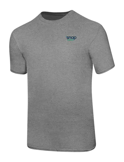 Ring Spun Light Heather Grey 4.5 oz T-Shirt w/Snap Finance Logo