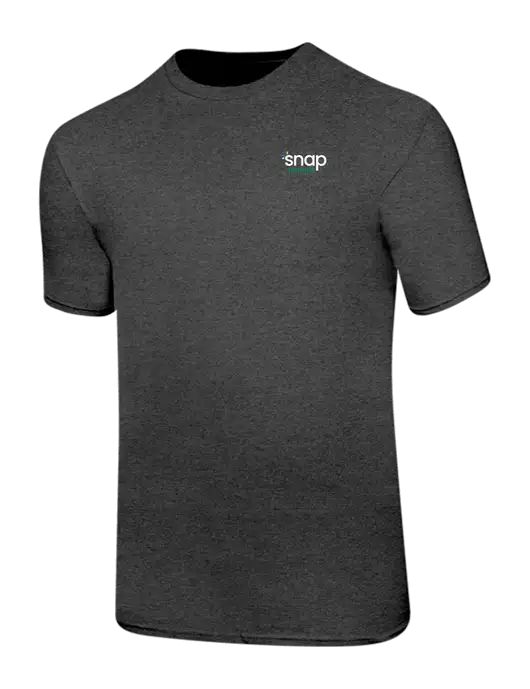 Ring Spun Dark Heather Grey 4.5 oz T-Shirt w/Snap Finance Logo