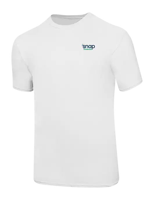 Ring Spun White 4.5 oz T-Shirt w/Snap Finance Logo