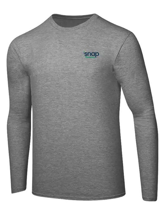 Ring Spun Light Heather Grey 4.5 oz Long Sleeve T-Shirt w/Snap Finance Logo