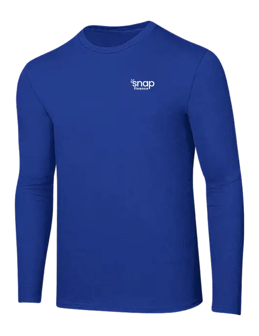 Ring Spun True Royal 4.5 oz Long Sleeve T-Shirt w/Snap Finance Logo