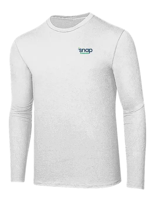 Ring Spun White 4.5 oz Long Sleeve T-Shirt w/Snap Finance Logo