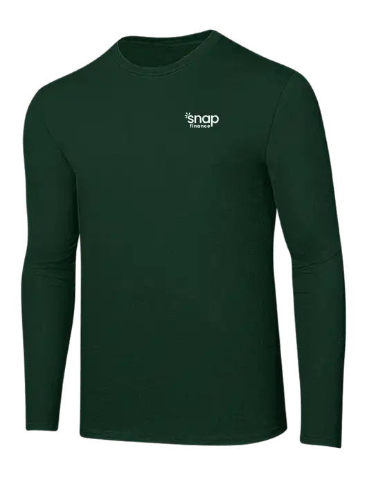 Ring Spun Forest Green 4.5 oz Long Sleeve T-Shirt w/Snap Finance Logo