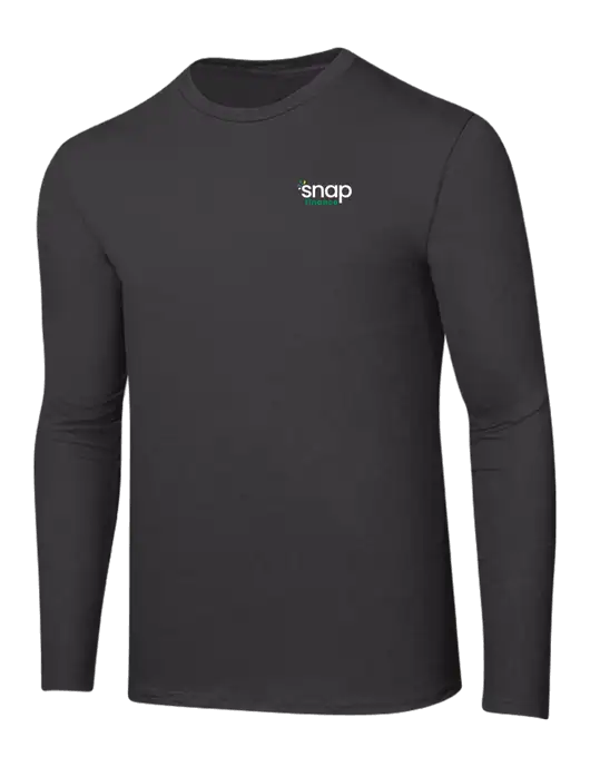 Ring Spun Charcoal 4.5 oz Long Sleeve T-Shirt w/Snap Finance Logo