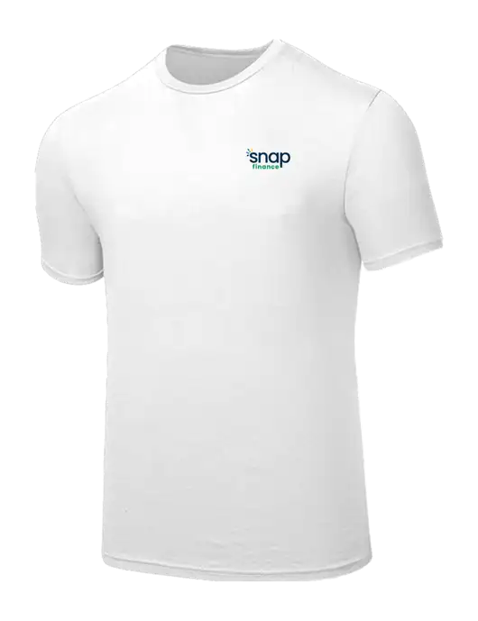 Seriously Soft White T-Shirt w/Snap Finance Logo