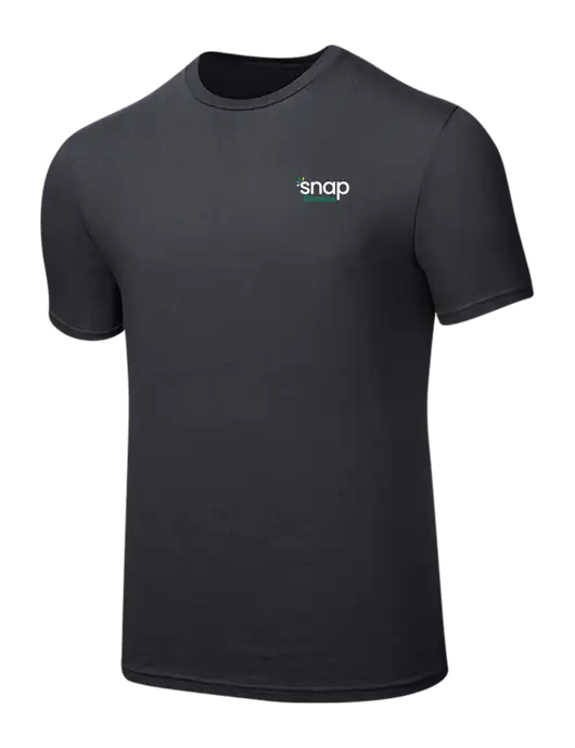 Seriously Soft Charcoal T-Shirt w/Snap Finance Logo