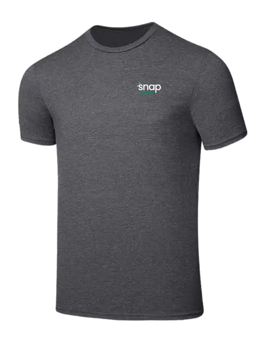 Seriously Soft Heathered Charcoal T-Shirt w/Snap Finance Logo