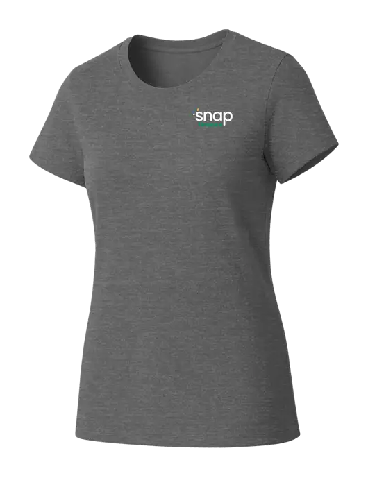 Womens Seriously Soft Grey Frost T-Shirt w/Snap Finance Logo