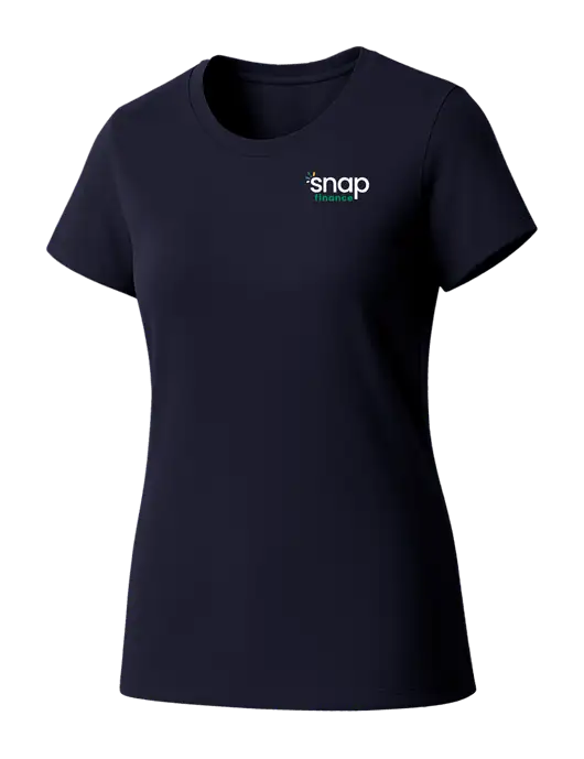 Womens Seriously Soft New Navy T-Shirt w/Snap Finance Logo
