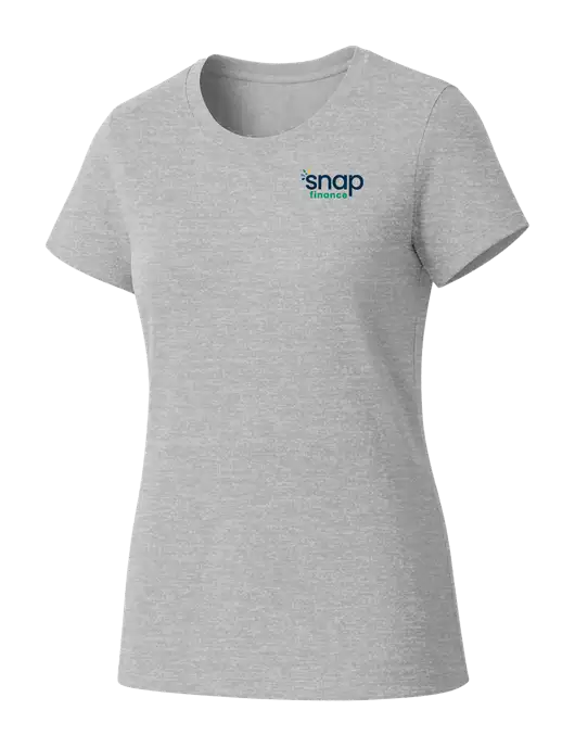 Womens Seriously Soft Light Heathered Grey T-Shirt w/Snap Finance Logo
