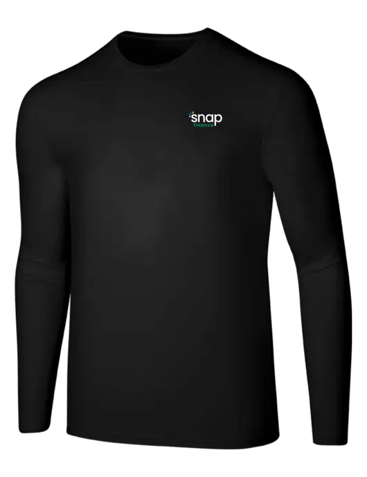 Seriously Soft Black Long Sleeve T-Shirt w/Snap Finance Logo