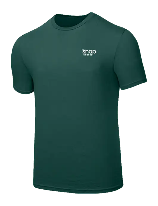 Seriously Soft Dark Green T-Shirt w/Snap Finance Logo