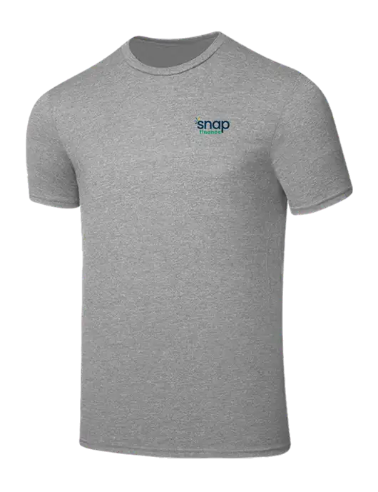 Seriously Soft Light Heather Grey T-Shirt w/Snap Finance Logo