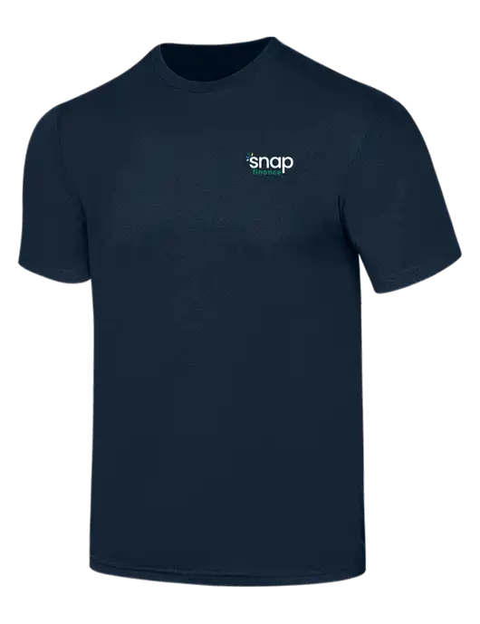 Simply Soft Navy 4.5oz  Poly/Combed Ring Spun Cotton T-Shirt w/Snap Finance Logo