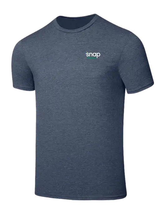 Seriously Soft Heathered Navy T-Shirt w/Snap Finance Logo