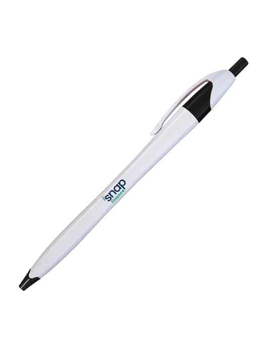 Novella White/Black Classic Pen - Blue Ink w/Snap Finance Logo