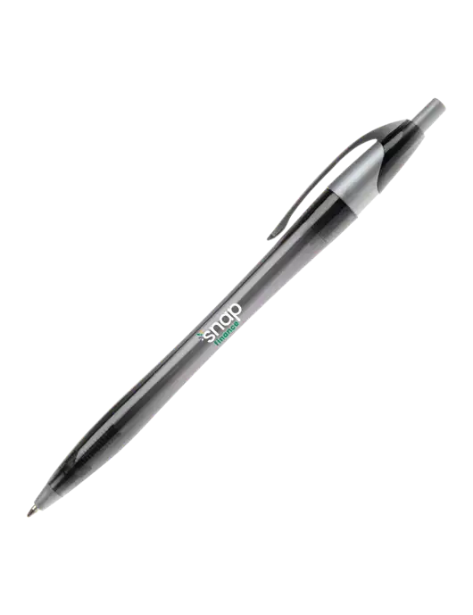 Novella Translucent Black/Silver Jewel Pen - Blue Ink w/Snap Finance Logo
