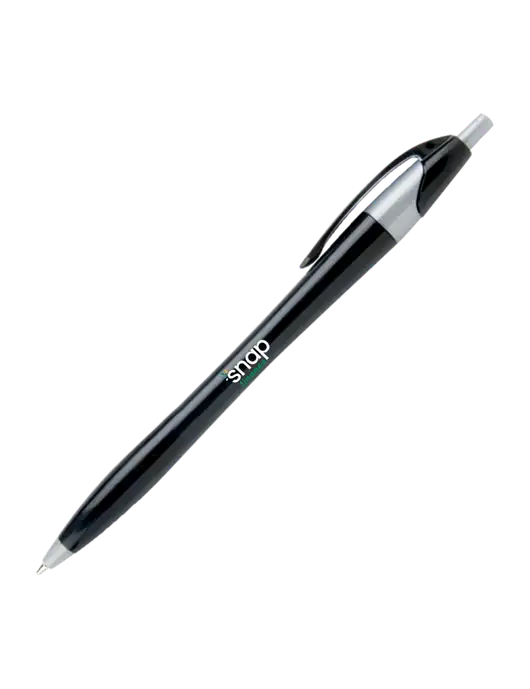 Novella Black/Silver Corporate Pen w/Snap Finance Logo