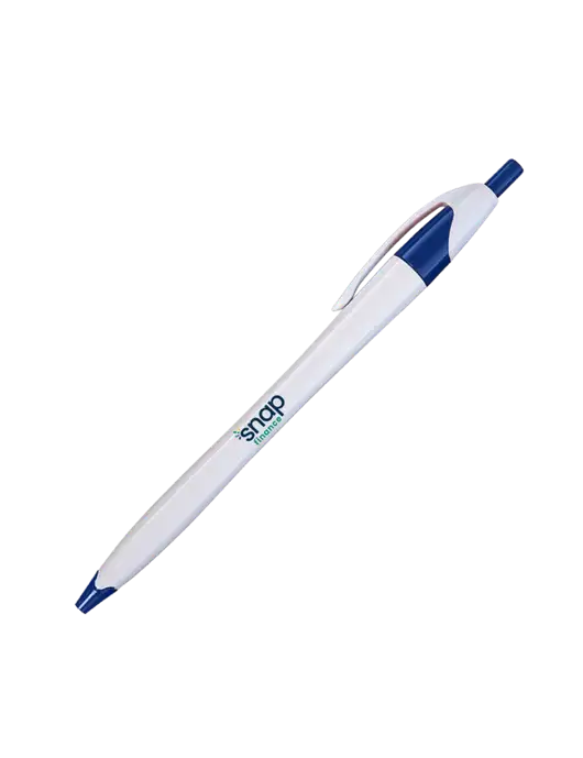 Novella White/Royal Classic Pen w/Snap Finance Logo