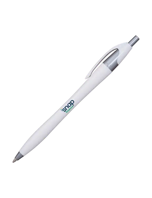 Novella White/Silver Shimmer Pen - Blue Ink w/Snap Finance Logo