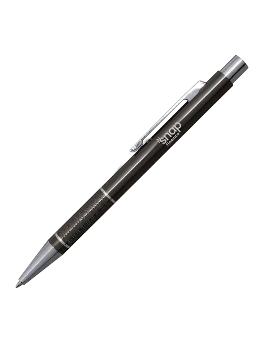 St George Gunmetal Pen - Blue Ink w/Snap Finance Logo