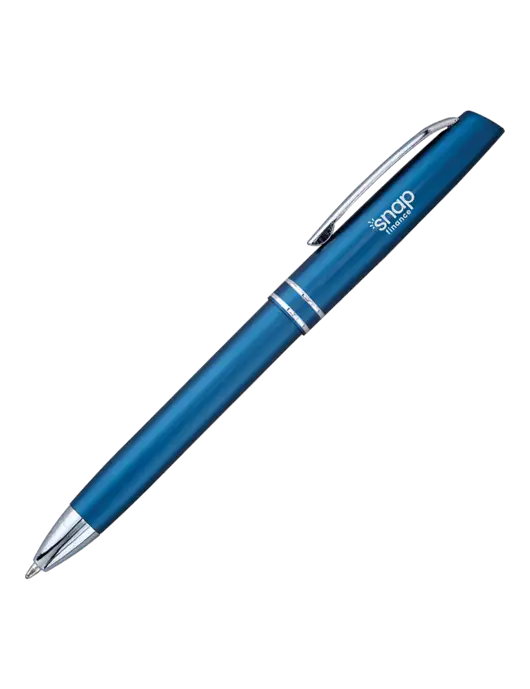 Blue Anguilla Black Ink Pen w/Snap Finance Logo