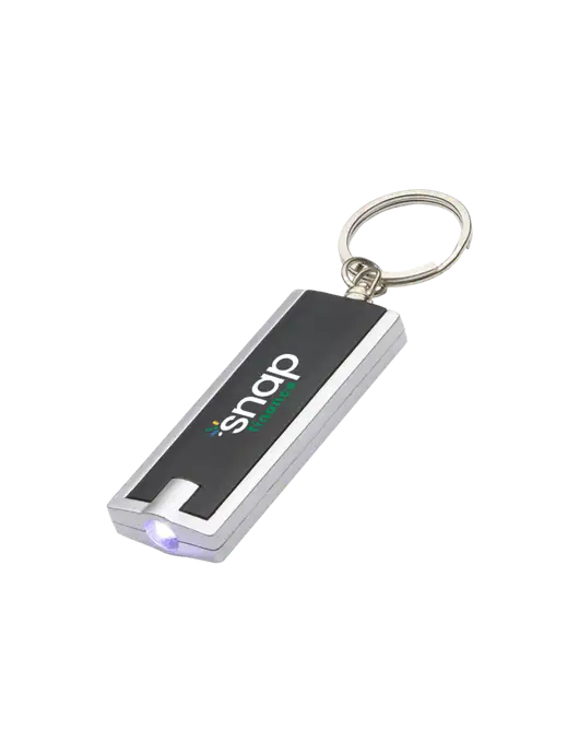 Simple Touch Black LED Keychain w/Snap Finance Logo