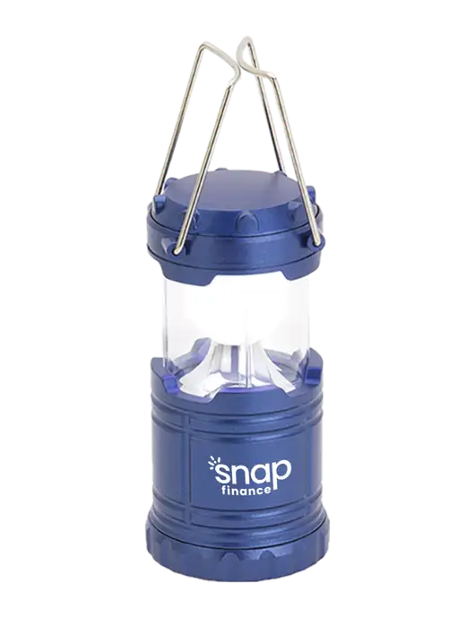Blue Mini Retro Lantern w/Snap Finance Logo