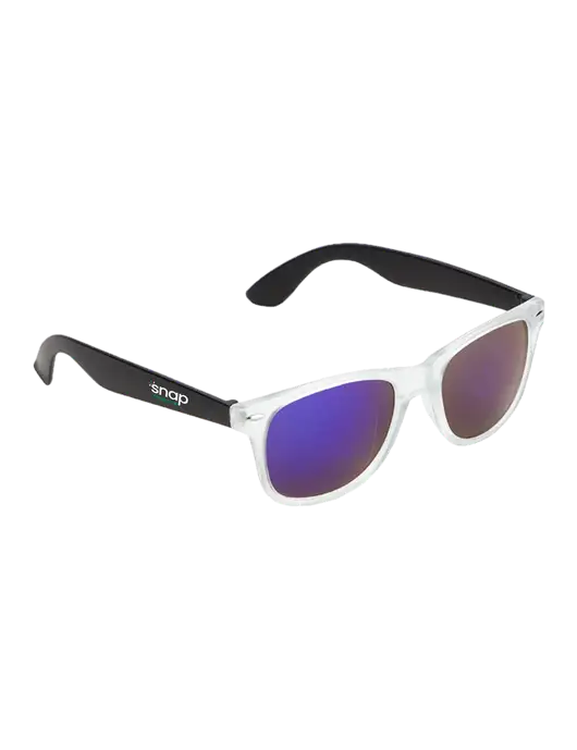 Key West Black Mirrored Sunglasses w/Snap Finance Logo