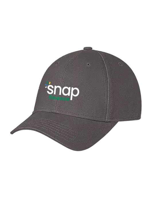 Medium Dark Grey Structured Soft Snap Closure Hook & Loop Cap w/Snap Finance Logo