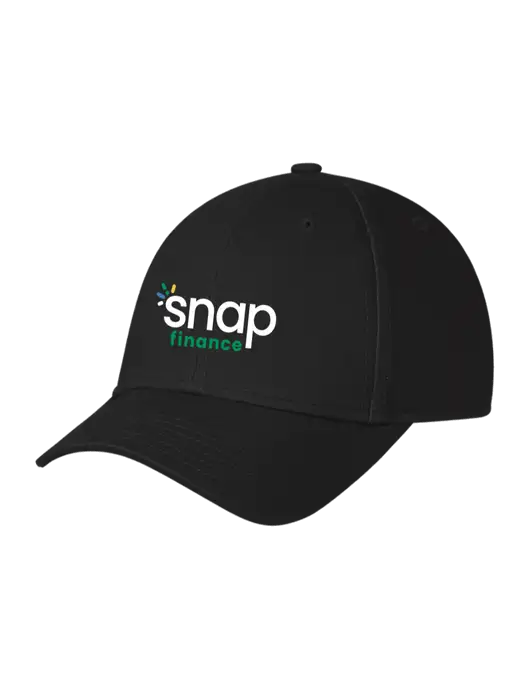 Black Structured Cap Hook & Loop w/Snap Finance Logo