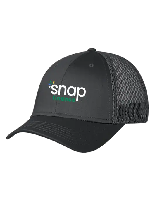 Charcoal Mesh Trucker Cap Snap Back w/Snap Finance Logo