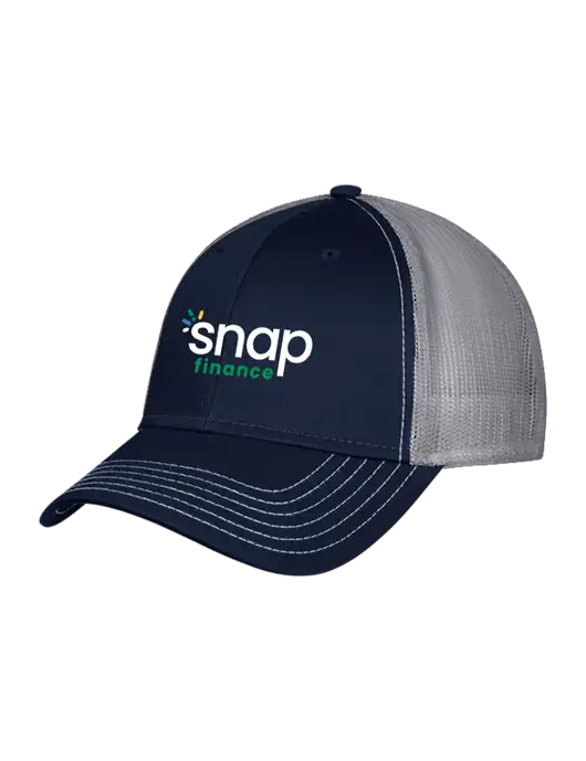 Navy & Grey Mesh Trucker Cap Snap Back w/Snap Finance Logo