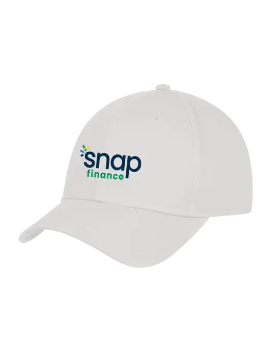 White Structured Cap Hook & Loop w/Snap Finance Logo