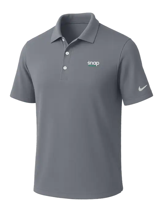 NIKE Medium Grey Dri-Fit Micro Pique Polo w/Snap Finance Logo