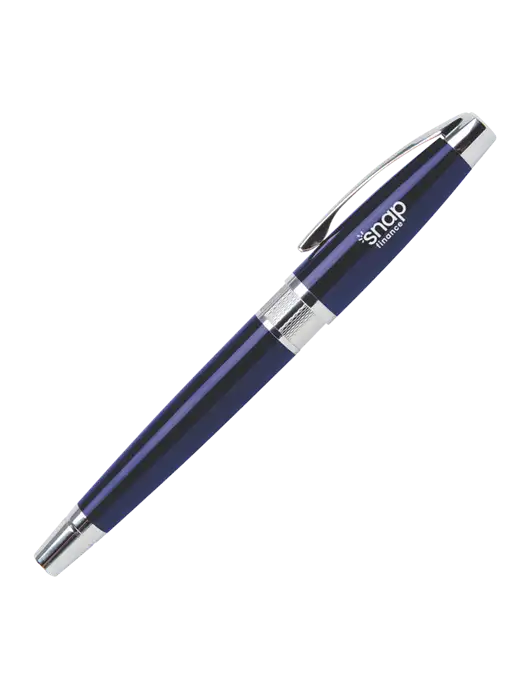 Masscotti Navy Rollerball Pen - Black Ink w/Snap Finance Logo