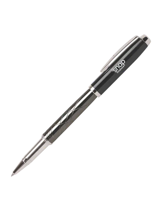 Modernist Black Rollerball Pen - Black Ink w/Snap Finance Logo