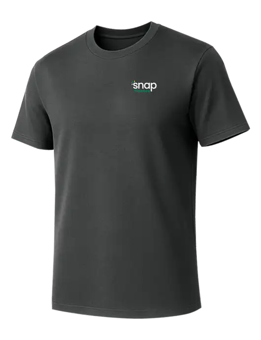 Allmade Charcoal Grey Organic Cotton Tee w/Snap Finance Logo
