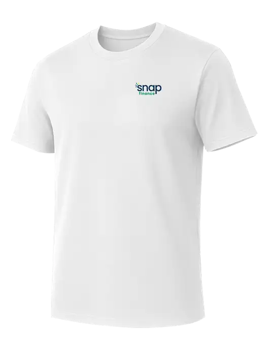 Allmade Bright White Organic Cotton Tee w/Snap Finance Logo