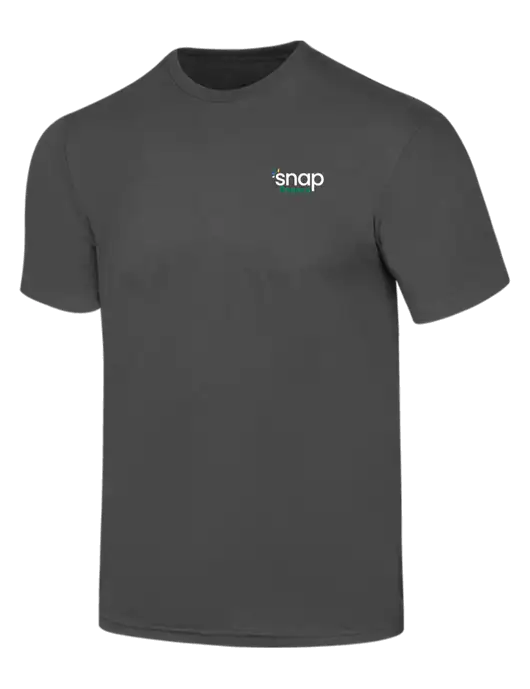 Simply Soft Charcoal 4.5oz  Poly/Combed Ring Spun Cotton T-Shirt w/Snap Finance Logo